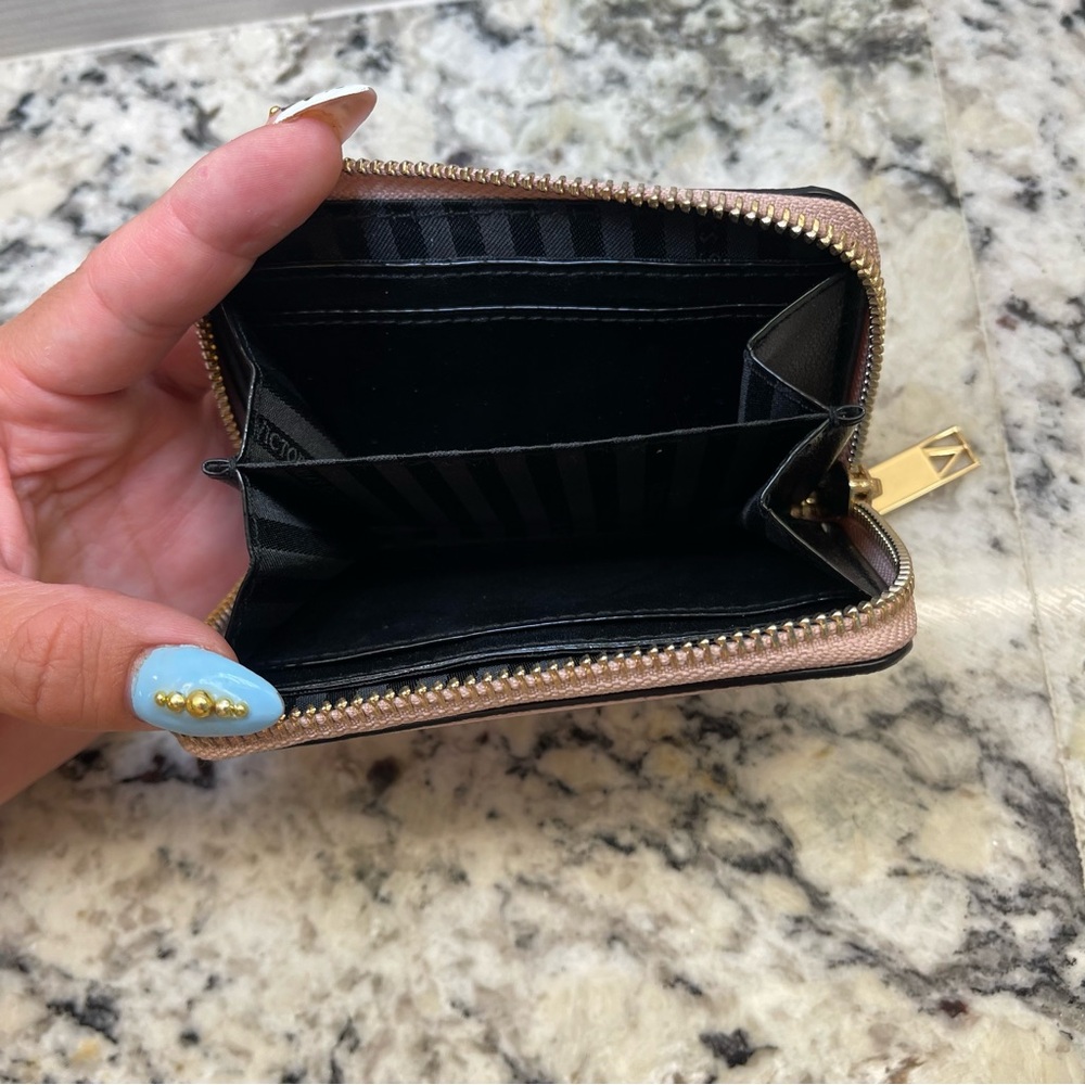 Victoria's Secret Pink Quilted Zip Wallet with Gold Accent - Picture 3 of 3